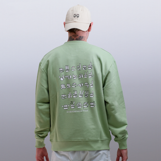 Løren genser – Lavenderlilla/pastellgrønn