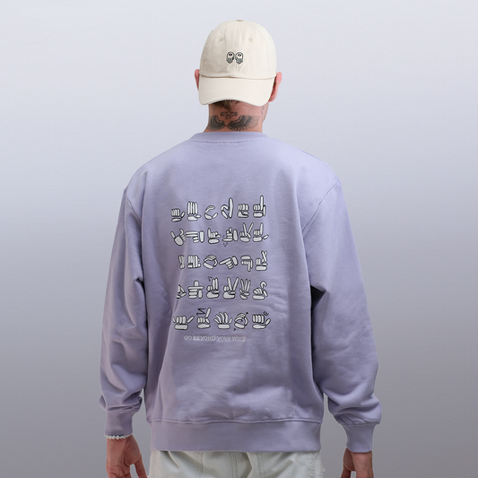 Løren genser – Lavenderlilla/pastellgrønn