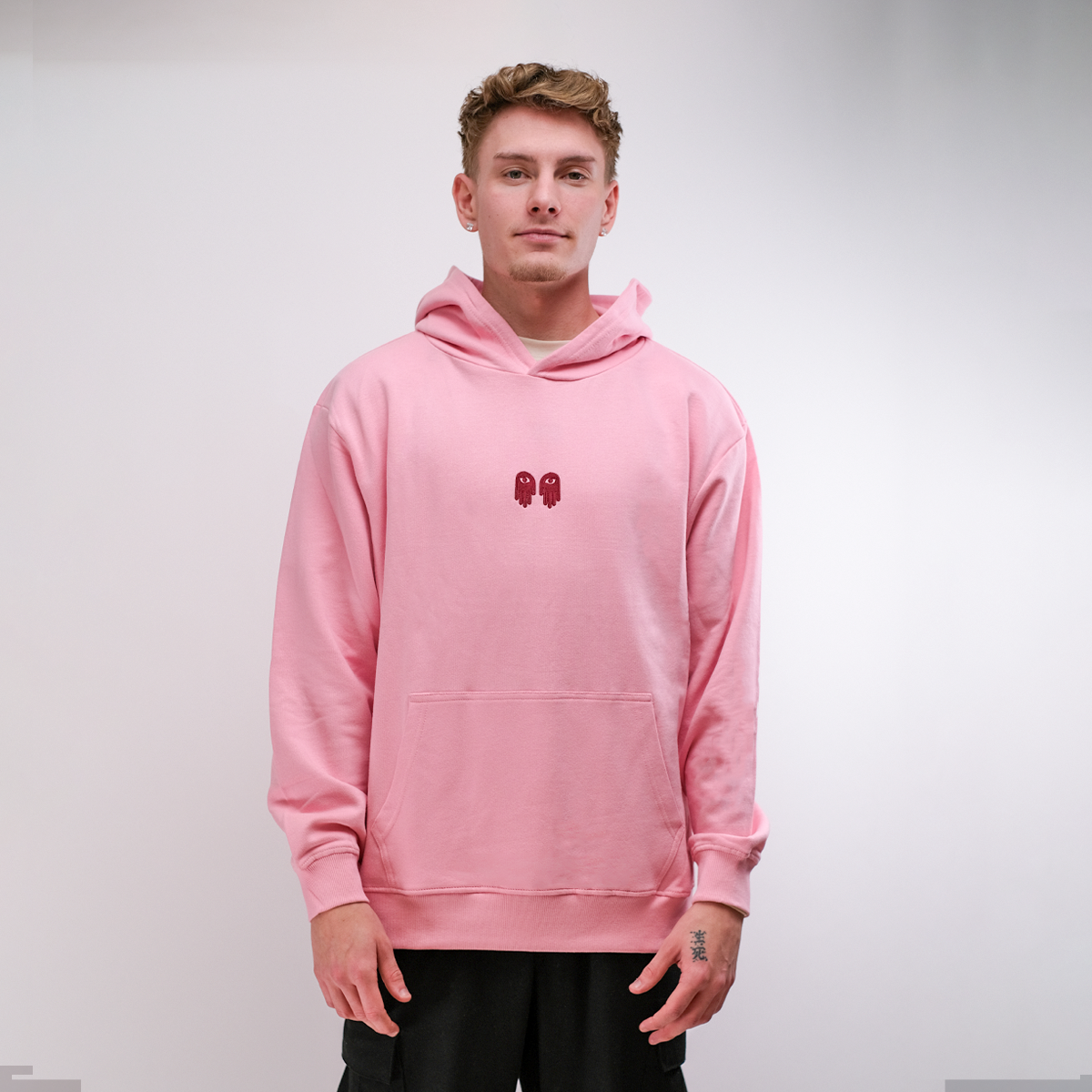 Oppsal hettegenser - rosa/grå