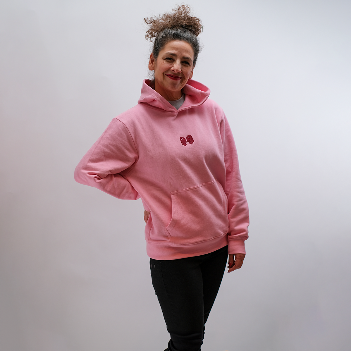 Oppsal hettegenser - rosa/grå