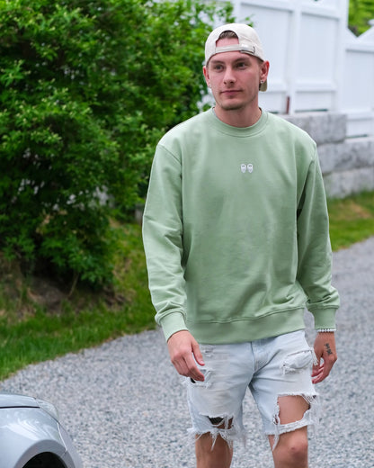 Bislett genser – lavender lilla/pastellgrønn