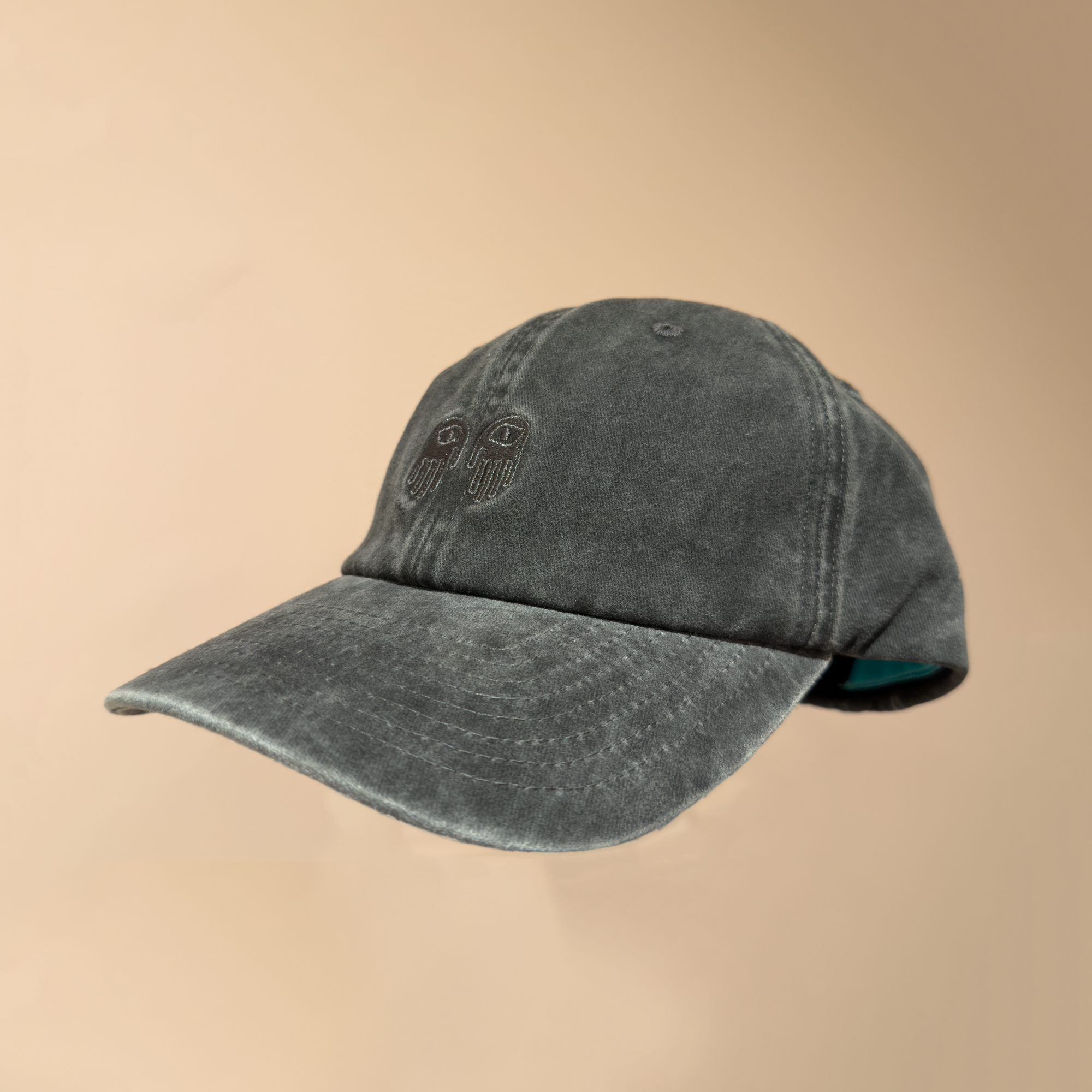 Washed Grønland dadcap - Sort, Blå, Olivengrønn og Burunder rød
